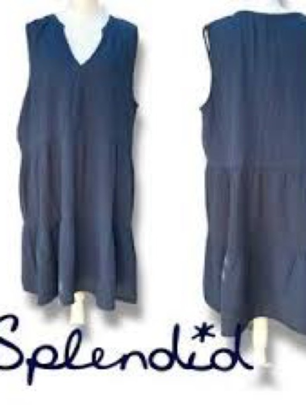 Splendid Navy V-Neck Sleeveless Shift Dress
